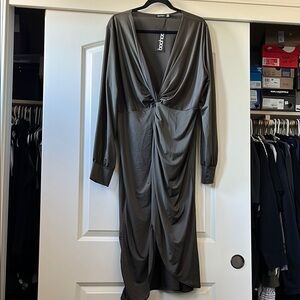 Boohoo Plus Maxi Dress in Charcoal